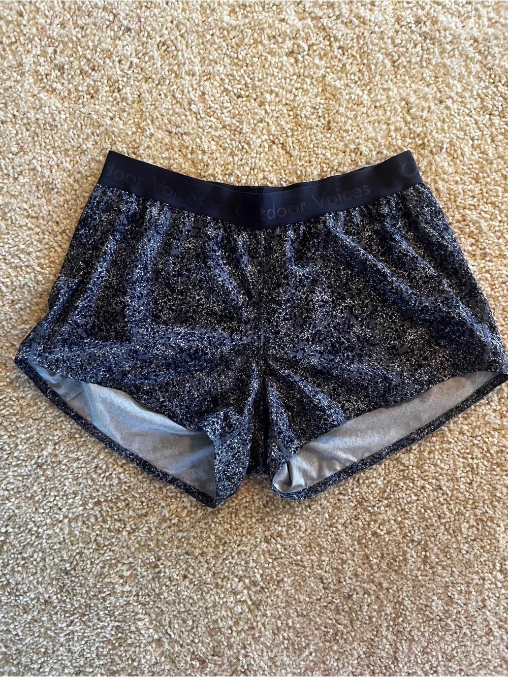 Outdoor Voices Blue Speckle Athletic Shorts